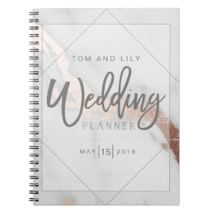 MARBLE EN METALLIC WEDDING PLANNER NOTEPAD NOTITIEBOEK