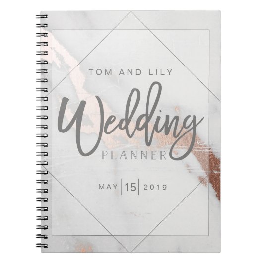 MARBLE EN METALLIC WEDDING PLANNER NOTEPAD NOTITIEBOEK (Voorkant)
