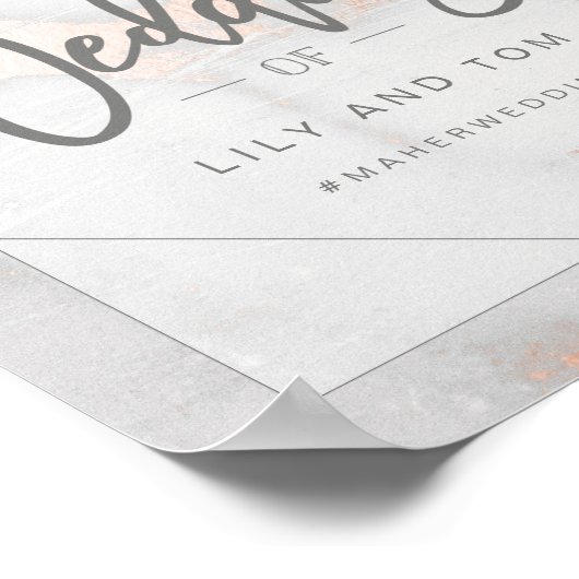 MARBLE EN METALLIC WELKOM AAN DE WEDING POSTER (Hoek)