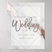 MARBLE EN METALLIC WELKOM AAN DE WEDING POSTER (Voorkant)