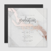 MARBLE EN ROOS GOLD AFSTUDEREN INVITATION POSTCAR (Voorkant / Achterkant)
