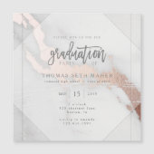 MARBLE EN ROOS GOLD AFSTUDEREN INVITATION POSTCAR (Voorkant)