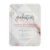 MARBLE EN ROOS GOLD AFSTUDEREN INVITATION POSTCAR MAGNEET (Verticaal)