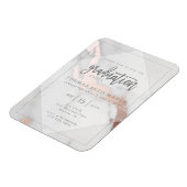 MARBLE EN ROOS GOLD AFSTUDEREN INVITATION POSTCAR MAGNEET (Linkerzijde)