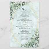 Marble Eucalyptus Greenery Elegant Wedding Menu (Voorkant)