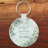 Marble Eucalyptus Greenery Geometric Wedding Favor Sleutelhanger (Voorkant)