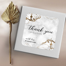 Marble Faux Gold Elegant Hartelijk dank voor aanko Vierkante Sticker