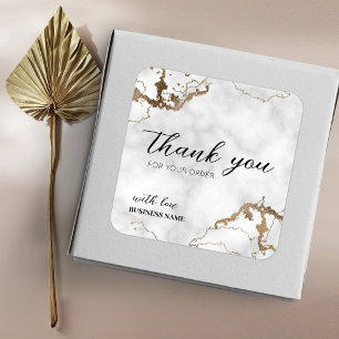 Marble Faux Gold Elegant Hartelijk dank voor aanko Vierkante Sticker