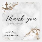 Marble Faux Gold Elegant Hartelijk dank voor aanko Vierkante Sticker (Voorkant)