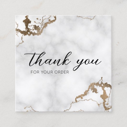 Marble Faux Gold Elegant Hartelijk dank voor aanko Vierkante Visitekaartje (Voorkant)