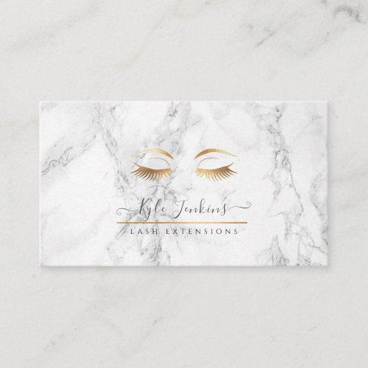 MARBLE FAUX GOLD EYE LASHES VISITEKAARTJE (Voorkant)