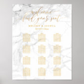Marble+Faux Gold Script PixDezines Zitkaar Poster (Voorkant)