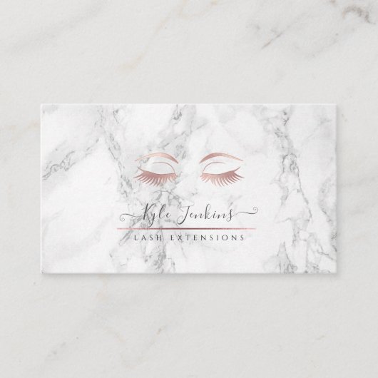 MARBLE FAUX ROOS GOLD EYE LASHES VISITEKAARTJE (Voorkant)