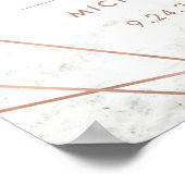 Marble Faux Roos Gold Geometric Weddenschap Welkom Poster (Hoek)