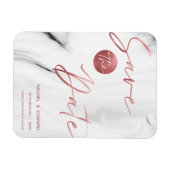 Marble Faux Roos Gold Wedding Save the Date Magneet (Horizontaal)