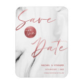 Marble Faux Roos Gold Wedding Save the Date Magneet (Verticaal)