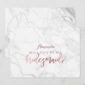 Marble+Faux Roos Gold zal je zijn..Bridesmaid Kaart (Voorkant / Achterkant)