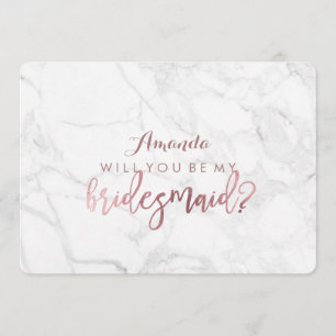 Marble+Faux Roos Gold zal je zijn..Bridesmaid Kaart