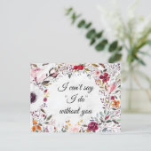 Marble Floral Wedding Bridesmaid proposal Kaart (Staand voorkant)
