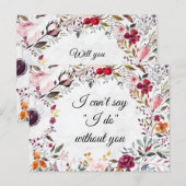 Marble Floral Wedding Bridesmaid proposal Kaart (Voorkant / Achterkant)