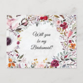 Marble Floral Wedding Bridesmaid proposal Kaart (Achterkant)