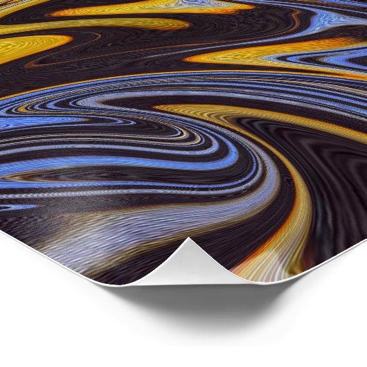 Marble Forms – Blue & Gold Abstract Art Perfect Poster (Hoek)