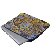 Marble Forms – Blue & Gold Art Mouse Pad Laptop Sleeve (Voorkant onderkant)