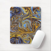 Marble Forms – Blue & Gold Art Mouse Pad Muismat (Met muis)