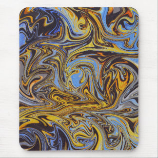 Marble Forms – Blue & Gold Art Mouse Pad Muismat