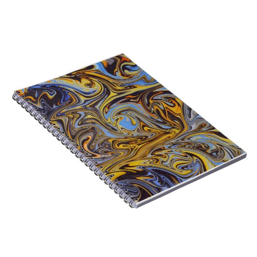 Marble Forms – Blue & Gold Artistic Notebook Notitieboek (Rechterzijde)