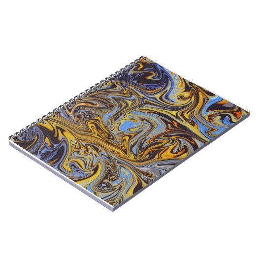 Marble Forms – Blue & Gold Artistic Notebook Notitieboek (Linkerzijde)