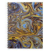Marble Forms – Blue & Gold Artistic Notebook Notitieboek (Voorkant)
