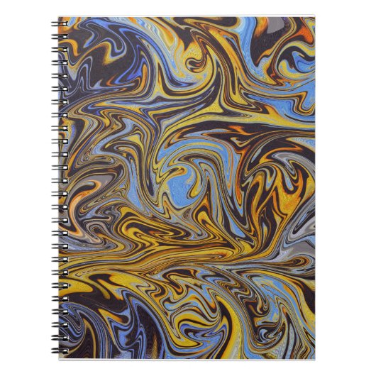 Marble Forms – Blue & Gold Artistic Notebook Notitieboek (Voorkant)
