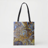 Marble Forms – Blue & Gold Artistic Tote Bag (Voorkant)