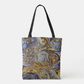 Marble Forms – Blue & Gold Artistic Tote Bag (Achterkant)