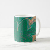 Marble Forms – Green & Gold Natural Flow Koffiemok (Voorkant rechts)
