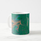 Marble Forms – Green & Gold Natural Flow Koffiemok (Voorkant links)