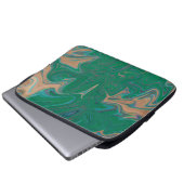 Marble Forms – Green & Gold Natural Flow Laptop Sleeve (Voorkant onderkant)