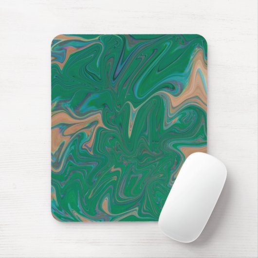 Marble Forms – Green & Gold Natural Flow Muismat (Met muis)