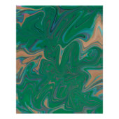 Marble Forms – Green & Gold Natural Flow Perfect Poster (Voorkant)