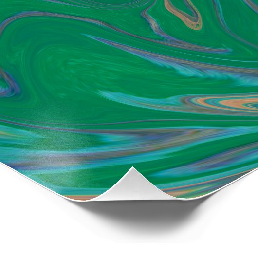 Marble Forms – Green & Gold Natural Flow Perfect Poster (Hoek)