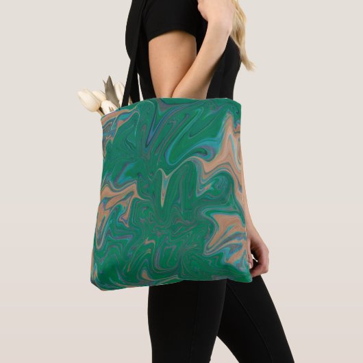 Marble Forms – Green & Gold Natural Flow Tote Bag (Dichtbij)