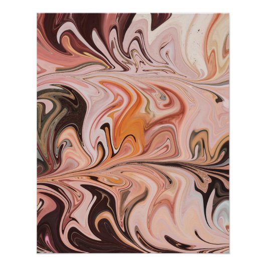 Marble Forms – Pink & Beige Soft Marble Perfect Poster (Voorkant)