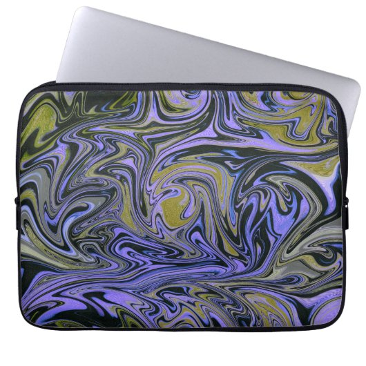 Marble Forms – Violet & Gold Mystic Energy Laptop Sleeve (Voorkant)