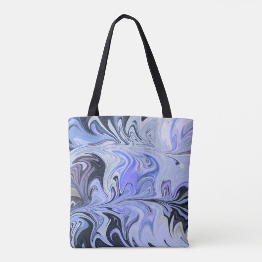 Marble Forms – White & Grey Minimal Texture Tote Bag (Achterkant)
