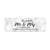 Marble Fresh Script De toekomst Mr en Mrs Etiket (Voorkant)