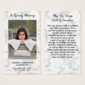 Marble Funeral Memorial Foto Sympathie Kaart gepre (Voorkant /achterkant)