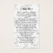 Marble Funeral Sympathie Foto Memorial Prayer Kaar Visitekaartje (Achterkant)