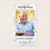 Marble Funeral Sympathie Foto Memorial Prayer Kaar Visitekaartje (Voorkant)