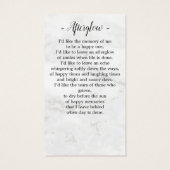 Marble Funeral Sympathie Foto Memorial Prayer Kaar Visitekaartje (Achterkant)